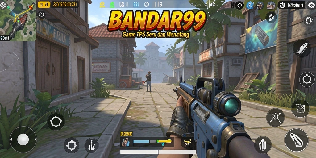 Tampilan seru gameplay BANDAR99 dengan aksi TPS yang mendebarkan.
