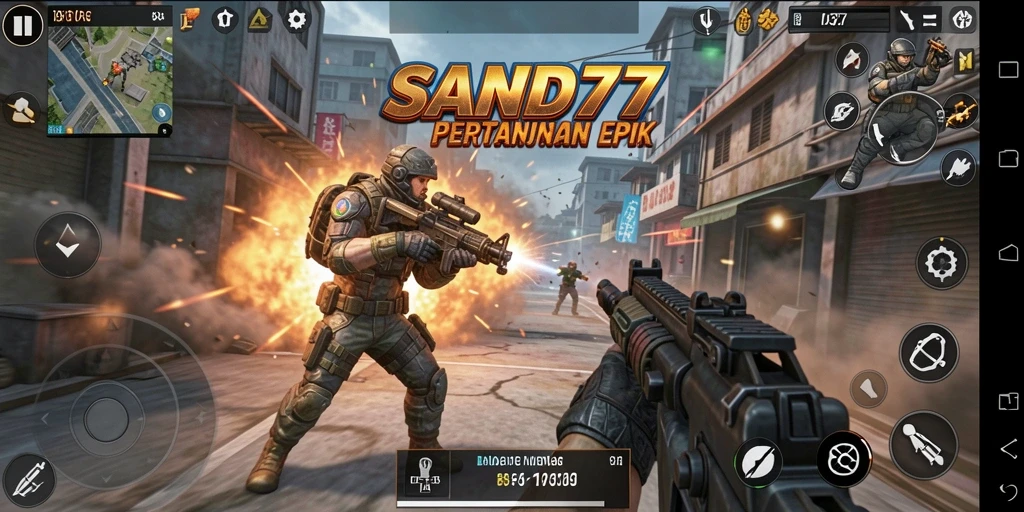 Tampilan menarik gameplay TPS di SAND77.
