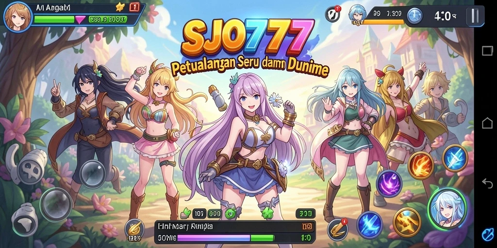 Tangkapan layar SJO777 menampilkan aksi karakter anime dalam pertempuran seru.