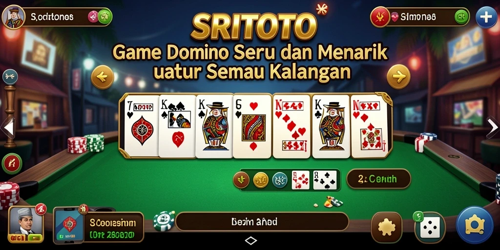 Tampilan menarik dari gameplay Domino di SRITOTO.