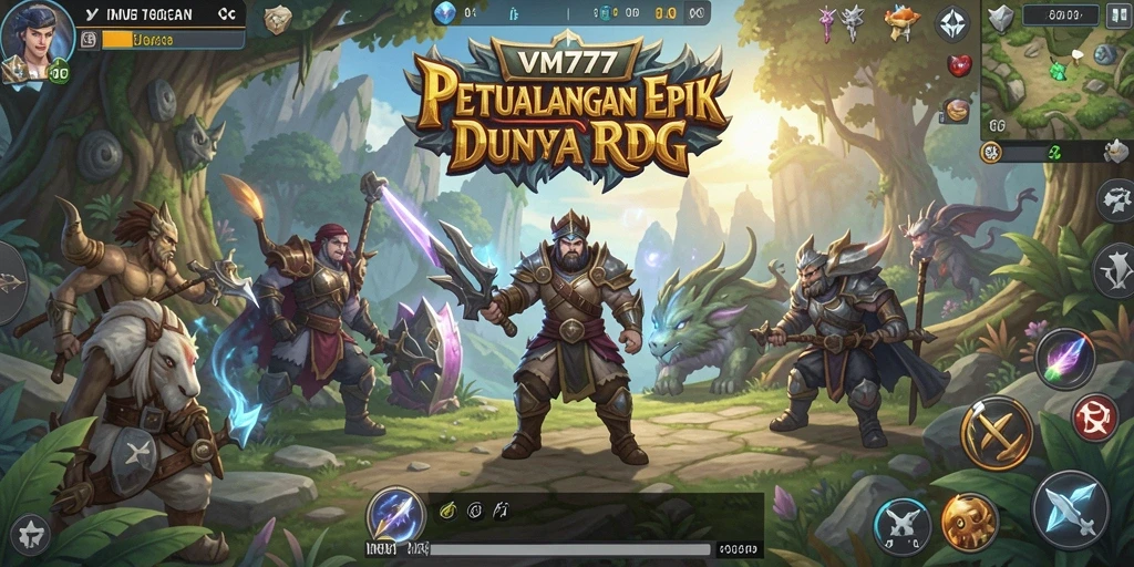 Tangkapan layar gameplay VM777 dengan aksi pertempuran RPG yang menegangkan.
